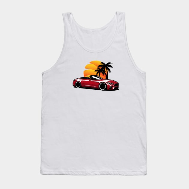 Red SL63 Roadster Sunset Tank Top by KaroCars